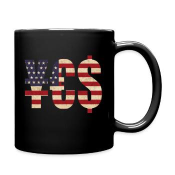 ¥€$ money US flag - Full Colour Mug - black - Right