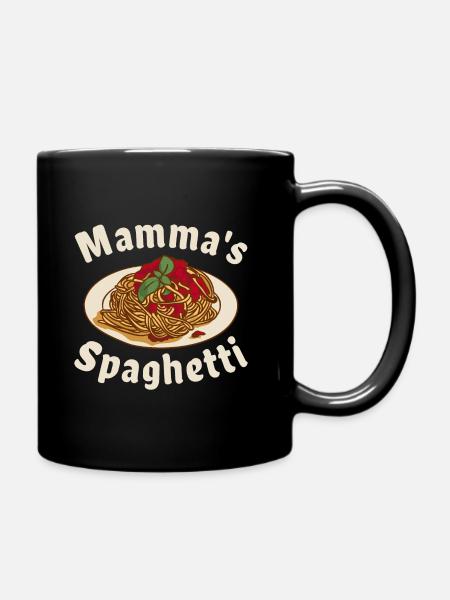 Mamma's Spaghetti - Tasse einfarbig - Schwarz