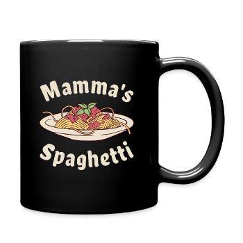 Mamma's Spaghetti - Tasse einfarbig - Schwarz - Rechts