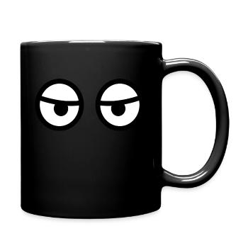 Freche genervte Cartoon-Augen - Digitale Zeichnung - Tasse einfarbig - Schwarz - Rechts