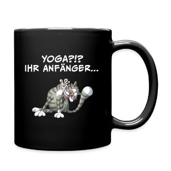 Yoga?!? Ihr Anfänger... - Tasse einfarbig - Schwarz - Rechts