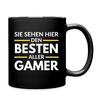 Sie sehen hier den Besten aller Gamer - Tasse einfarbig - Schwarz - Rechts