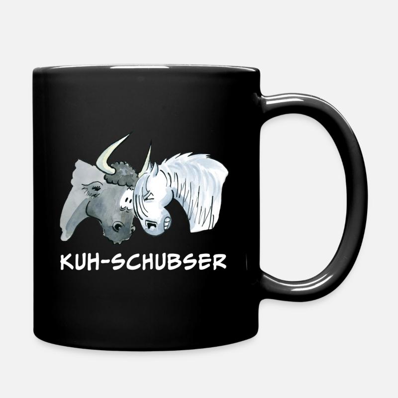 Kuh-Schubser - Tasse einfarbig - Schwarz