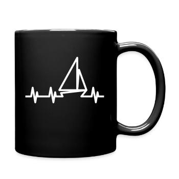 Segelboot Heartbeat Segelboot - Tasse einfarbig - Schwarz - Rechts