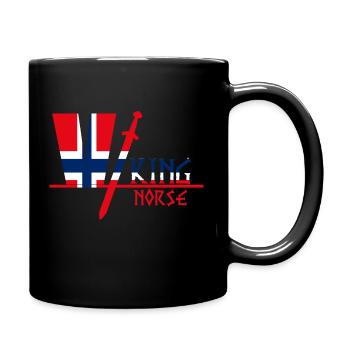 Norwegen Wikinger - Tasse einfarbig - Schwarz - Rechts