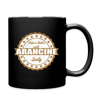 Arancina, Arancine, Sizilien, Sicilia - Tasse einfarbig - Schwarz - Rechts