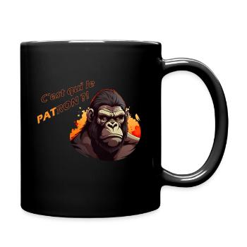 C'est qui le patron? [Version Gorille] - Mug uni - noir - Droite
