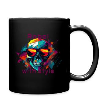 Rebell with style - Tasse einfarbig - Schwarz - Rechts