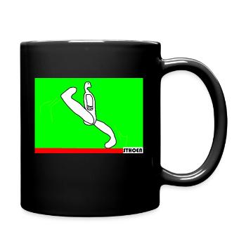 Schnelles Rennen - Tasse einfarbig - Schwarz - Rechts