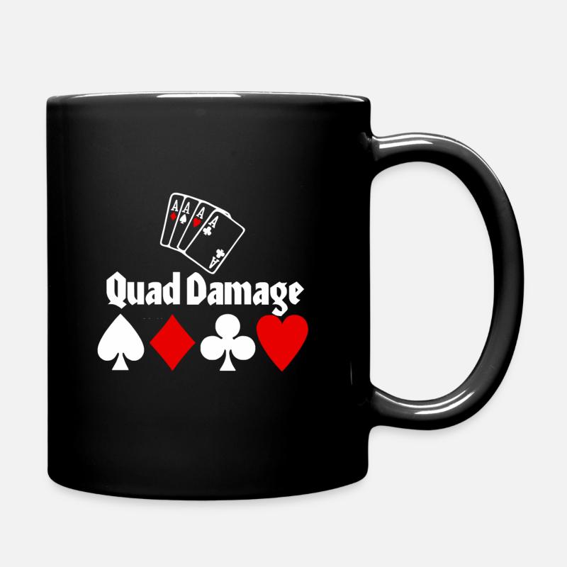 Quad Damage Poker Aces - Full Colour Mug - black