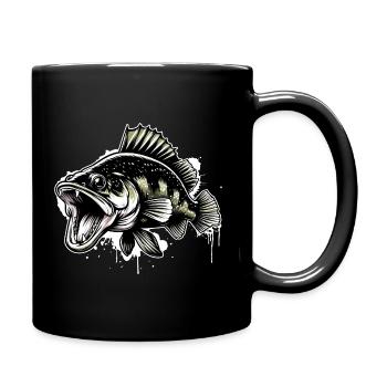 Zander Angeln Raubfisch Fisch - Tasse einfarbig - Schwarz - Rechts