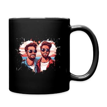 LGBT Gay Valentinstag Idee für Schwule - Tasse einfarbig - Schwarz - Rechts
