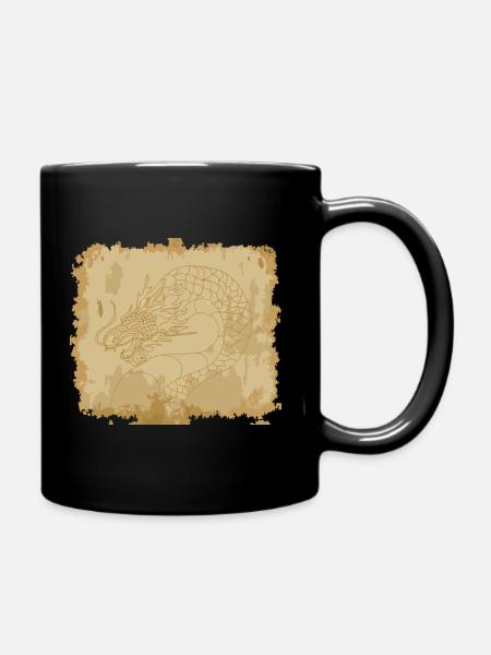 Uralter Drache - Tasse einfarbig - Schwarz