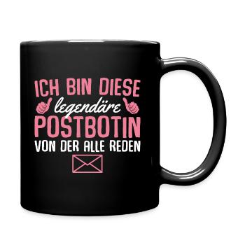 Briefträgerin Paketdienst Legendäre Postbotin - Tasse einfarbig - Schwarz - Rechts