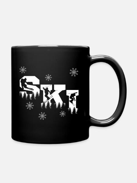Ski Ski Vacances Piste Ski Piste Skieur Neige - Mug uni - noir