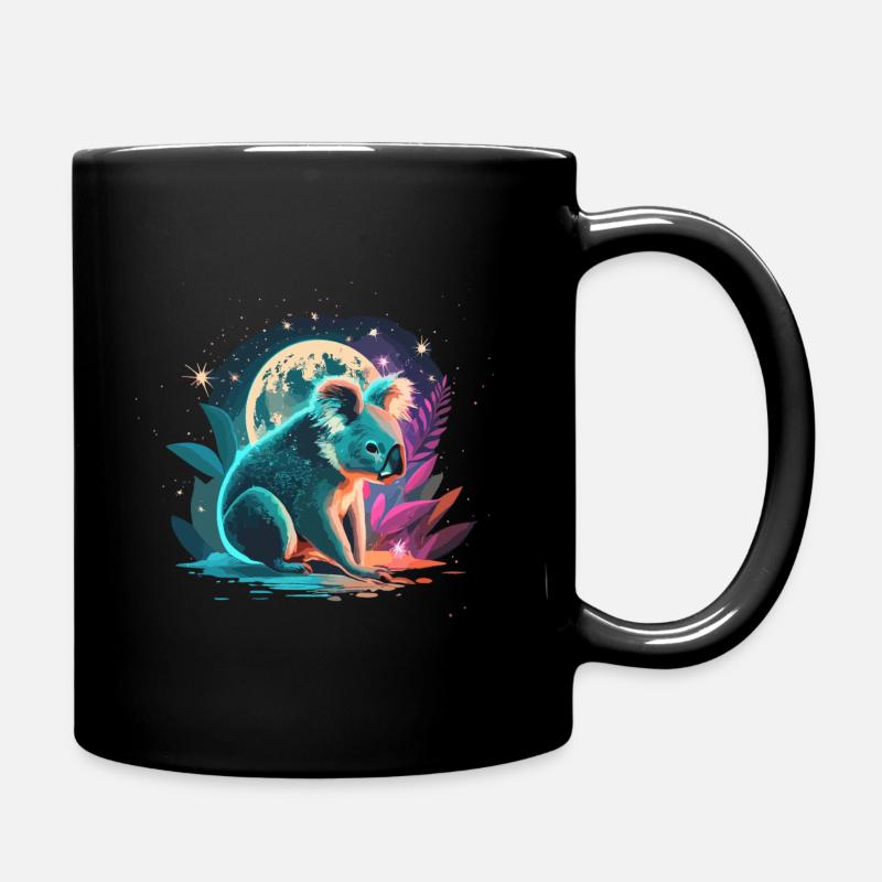 Magischer Koala im Mondschein - Tasse einfarbig - Schwarz