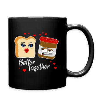 Toast et crème au chocolat - Mieux ensemble - Love - Mug uni - noir - Droite