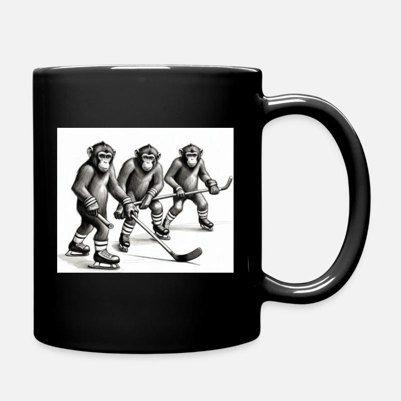 MonkeyHockey - Tasse einfarbig - Schwarz