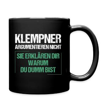 Plumbers don't argue - Full Colour Mug - black - Right