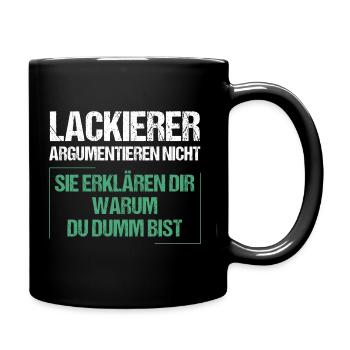 Les peintres ne discutent pas - Mug uni - noir - Droite