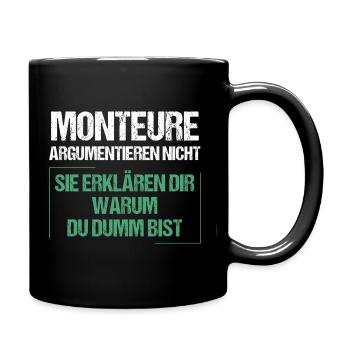 Fitters don't argue - Full Colour Mug - black - Right