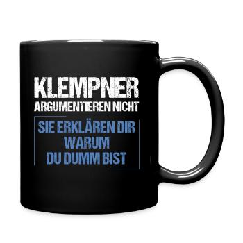 Plumbers don't argue - Full Colour Mug - black - Right
