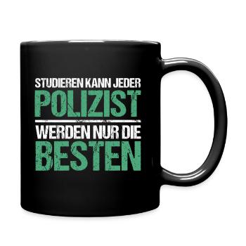 Anyone can study - Policeman Edition - Full Colour Mug - black - Right