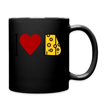 For cheese lovers: I Love Cheese - Full Colour Mug - black - Right