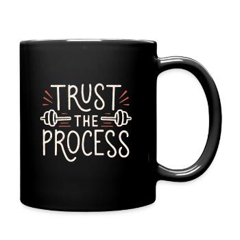 Motivations-Vertrauensprozess im Fitnessstudio - Tasse einfarbig - Schwarz - Rechts