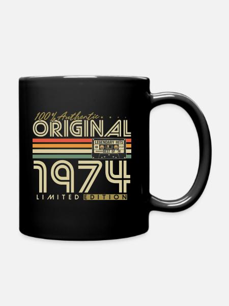 Original 1974 Vintage Jahrgang Geburtstag Retro - Tasse einfarbig - Schwarz