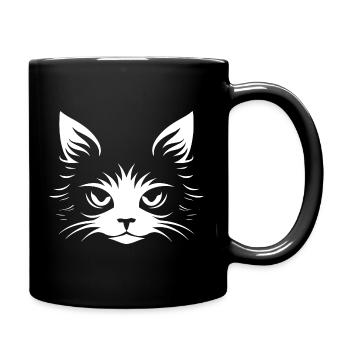 Katze, katzenmotiv - Tasse einfarbig - Schwarz - Rechts