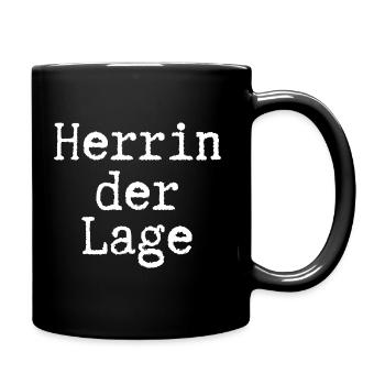 Herrin der Lage - Tasse einfarbig - Schwarz - Rechts