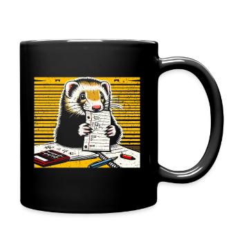 Funny Ferret Gift - Full Colour Mug - black - Right