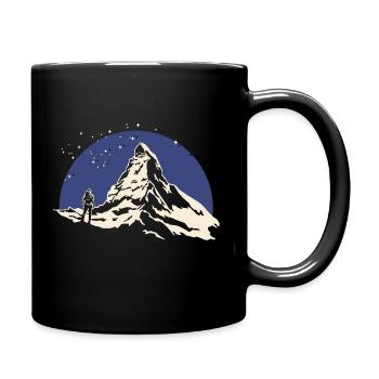 Matterhorn Wandern Wanderung Souvenir Zermatt - Tasse einfarbig - Schwarz - Rechts