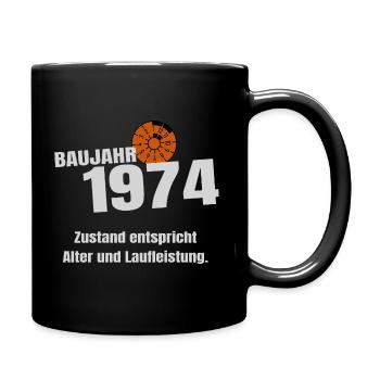 Geschenk Geburtstag Baujahr 1974 - Tasse einfarbig - Schwarz - Rechts