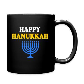 HAPPY HANUKKAH - Tasse einfarbig - Schwarz - Rechts