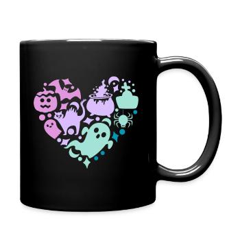 Halloween Herz - Tasse einfarbig - Schwarz - Rechts