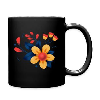 Arrangement floral de banquise - Mug uni - noir - Droite