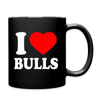 I love bulls - Tasse einfarbig - Schwarz - Rechts
