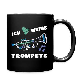 Ich liebe meine Trompete - Musik Musiker Musikerin - Tasse einfarbig - Schwarz - Rechts