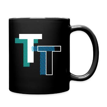Lettre T - Mug uni - noir - Droite