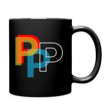 Lettre P - Mug uni - noir - Droite