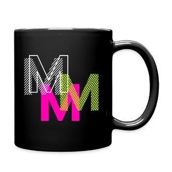 M Buchstabe - Tasse einfarbig - Schwarz - Rechts
