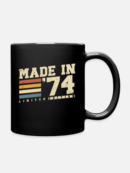 1974 Jahrgang geboren Vintage Retro Geburtstag - Tasse einfarbig - Schwarz