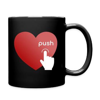 Poussez mon cœur - Mug uni - noir - Droite