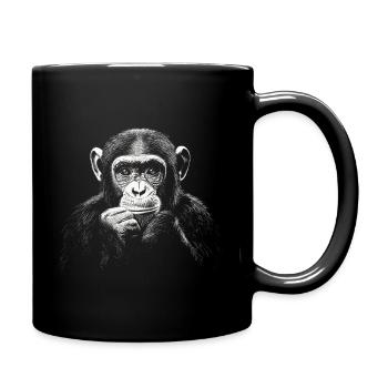 Chimpanzee Portrait Wildlife Wildlife Jungle - Full Colour Mug - black - Right
