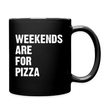 Weekends Are For Pizza - Full Colour Mug - black - Right
