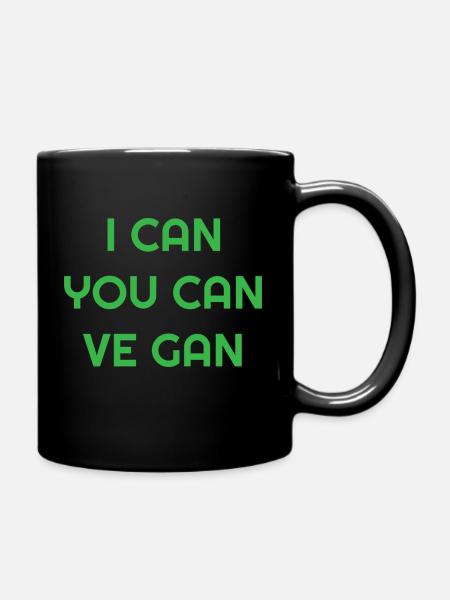 I CAN YOU CAN VEGAN - Tasse einfarbig - Schwarz