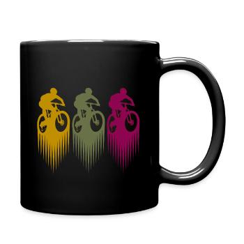 Mountain bike MTB Mountain biker colorful - Full Colour Mug - black - Right