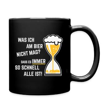 Was Ich Am Bier Nicht Mag? (Sanduhr Bieruhr / 3C) - Tasse einfarbig - Schwarz - Rechts